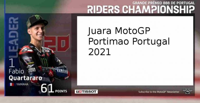Hasil MotoGP Portimao Portugal 2021, Quartararo Juara